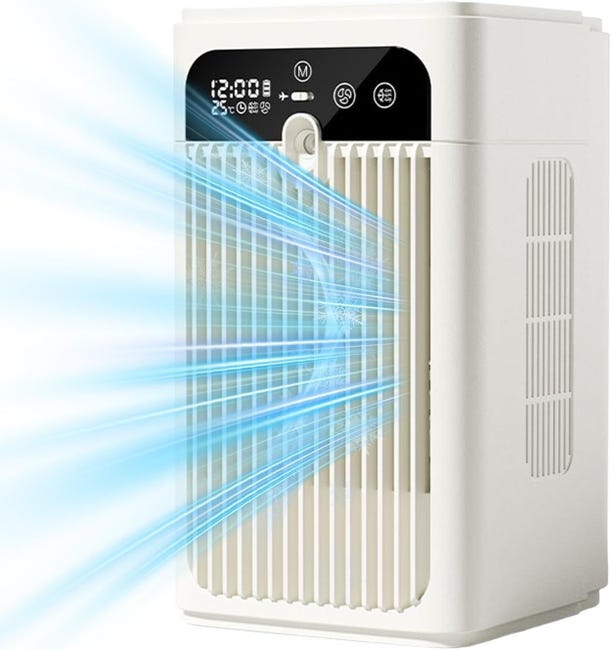 Tragbare Klimaanlage, Verdunstungsluftkühler, Zwei Einstellbare Geschwindigkeiten, Mit Wasser Nachfüllbar, Leiser Ventilator Mit Usb-timer.