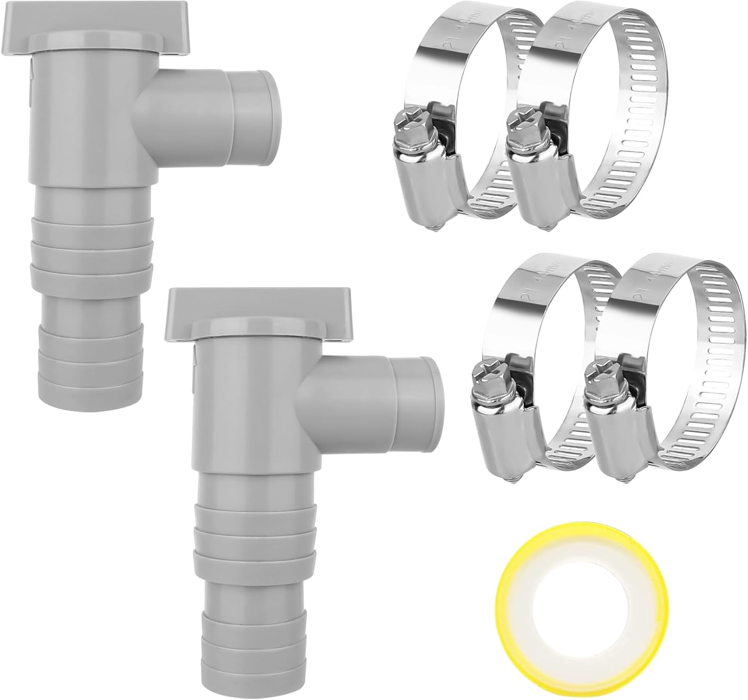 Absperr-/wartungsventil Für Pools Mit 32/38 Mm Schlauchanschluss, Doppelschlitzventil, Zubehör Für Aufstellpools Und Pumpen (2er-pack)