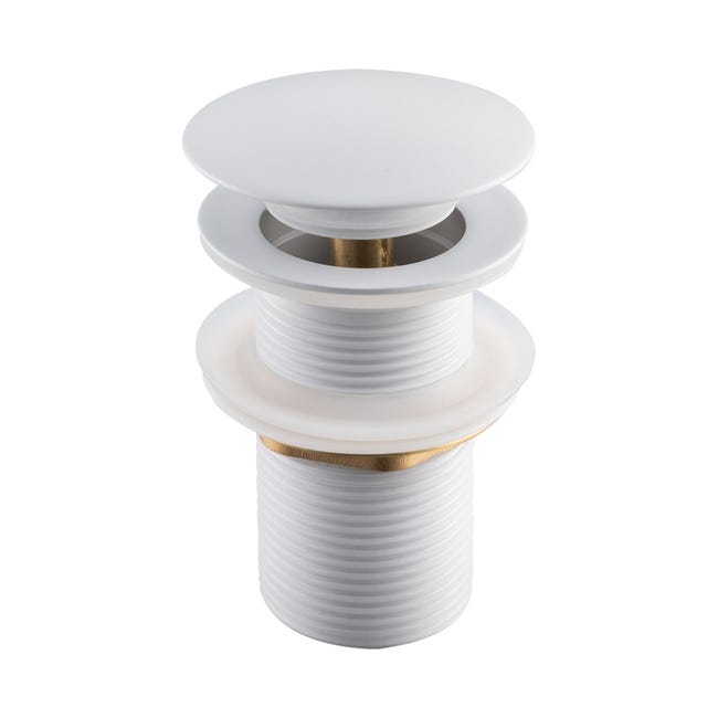 Ablaufgarnitur Aus Messing, Universell Für 1/4-zoll-spülbecken Ohne Überlauf, Weiß
