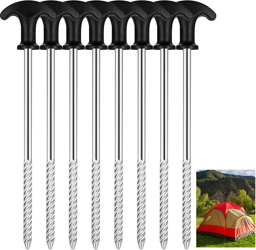 Schraubheringe, 8 Stück, 21 Cm, Für Zeltplanen, Garten, Camping, Bodenverankerung