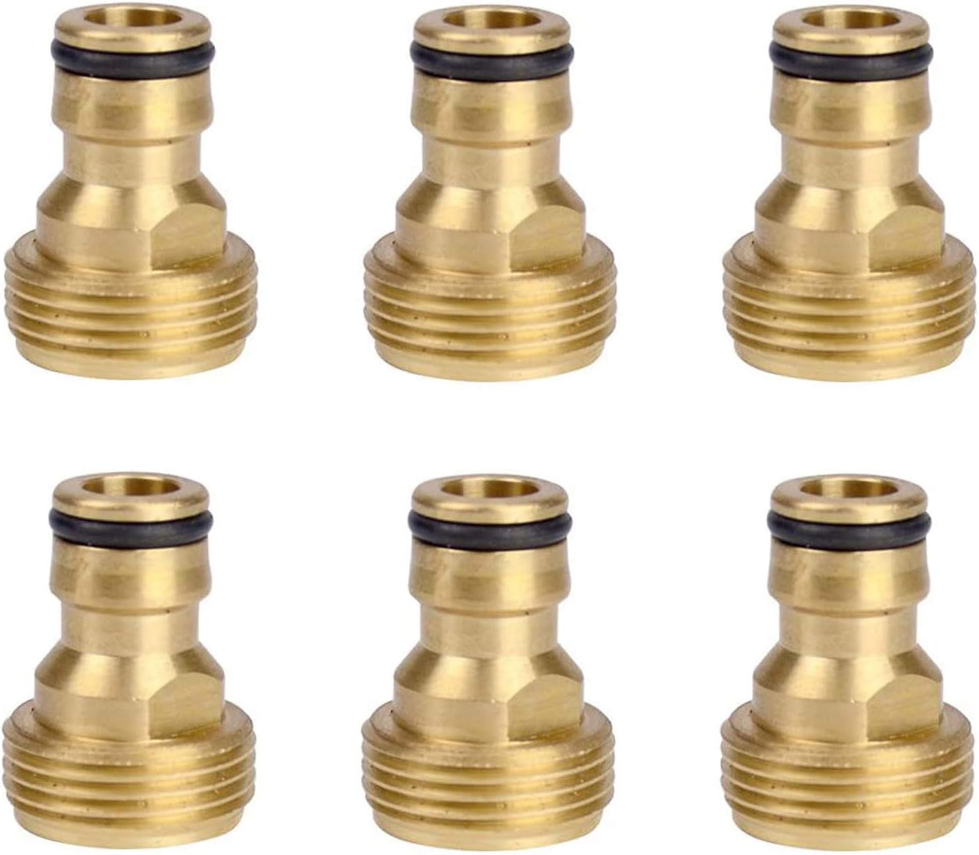 Set Mit 6 Universalverbindern Für Mischbatterien, Schnellanschluss-gartenschlauchadapter (außengewinde, Gold)