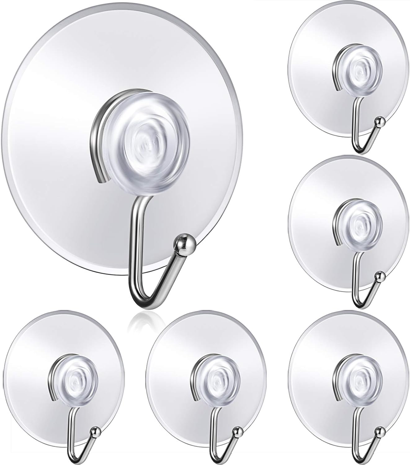10er-pack Saugnäpfe Mit Haken – Transparent – Für Fenster, Badezimmer Und Küchen – 45 Mm