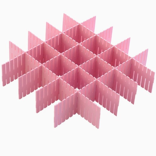 Schubladen-organizer-trenngitter, Verstellbare Schubladeneinteiler, Diy-schubladentrenner, 16-teilig, Für Bürobedarf, Schlafzimmer, Küche, Kosmetikutensilien (rosa)