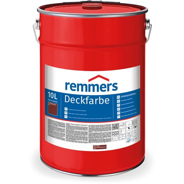 Deckfarbe skandinavisch rot, 10 Liter, Deckfarbe für innen und außen, Wetterschutzfarbe viele Untergründe, hochdeckend, wetterfest - Remmers