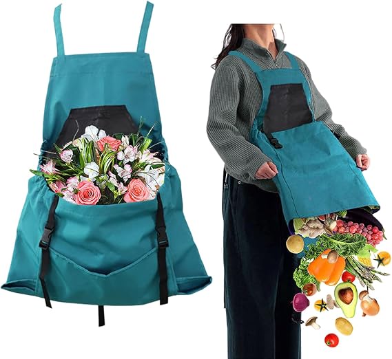 Gartenschürze Mit Schnellverschlusstasche, Wasserdicht, Gartenaccessoire Zum Pflücken Von Obst, Gemüse Und Blumen, Verstellbare Kreuzgurte, Geschenk Für Gärtner, Für Herren