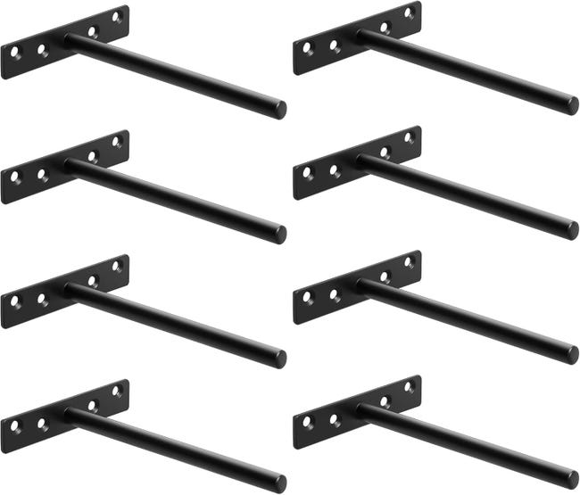 Unsichtbare Wandregalhalterung, Schwebend Und Fest Montiert, Aus Robustem Metall, 145 Mm Lang, Schwarz, 8 Stück