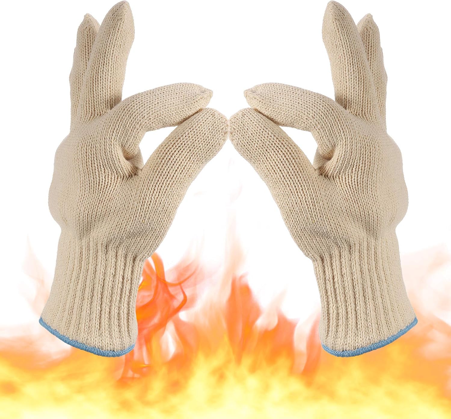 Paar Dicke, Hitzebeständige Ofenhandschuhe Zur Verwendung Mit Backöfen, Hochtemperaturgrills, Heißen Speisen Und Im Garten.