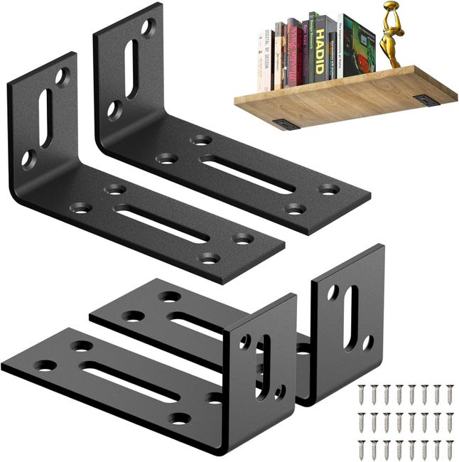 Set Mit 4 Schwarzen Metallwinkeln 80 X 30 Mm – L-förmige Winkel Für Tische Und Regale, Korrosionsbeständig