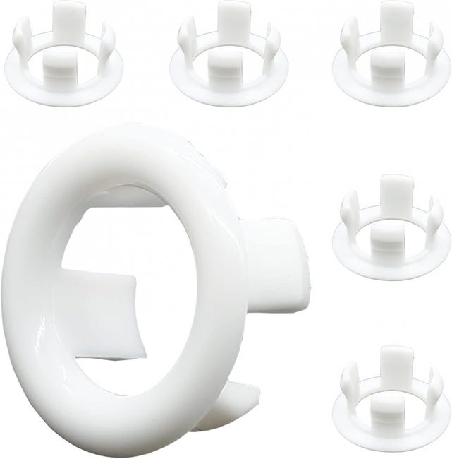 Set Mit 6 Universellen Überlaufringen Für Waschbecken, Runder Ersatzüberlaufdeckel Für Waschbecken (weiß)