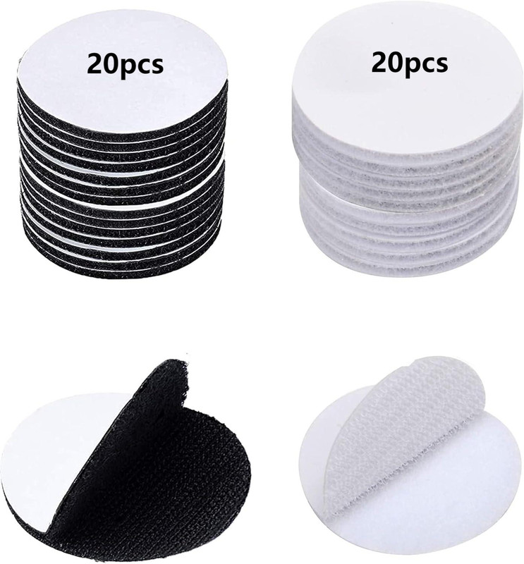40 Runde Rubbelaufkleber, Runde Klettverschlüsse, 20 Schwarze, 20 Weiße, 60 Mm Durchmesser