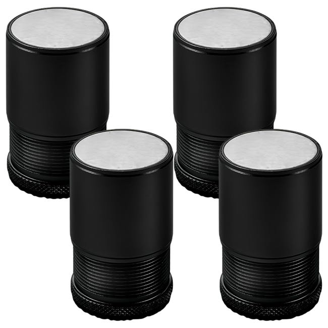 Set Mit 4 Verstellbaren Möbelfüßen Aus Metall, Bettbeinen, Stuhl- Und Tischbeinen, Schwarz, Höhe 4,7 Cm–8 Cm, Durchmesser 40 Mm