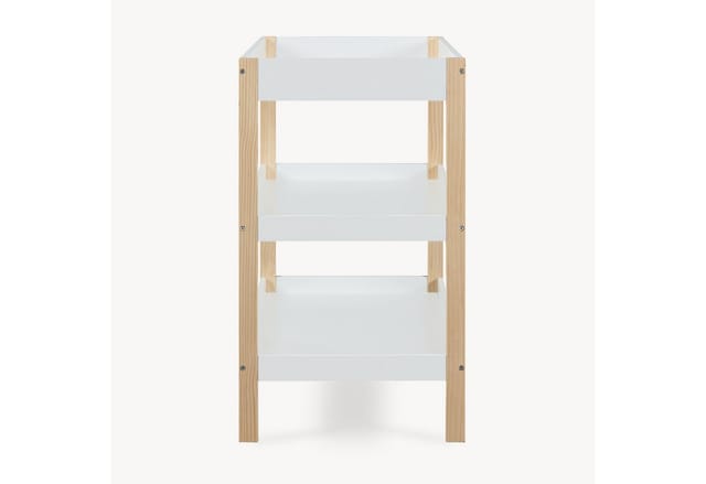 Wickeltisch Oupilu Mit 2 Ablagen 91x82x53 Cm Weiß [en.casa]