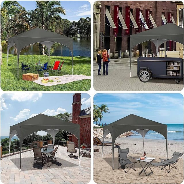 Woltu Pavillon Pop-up Wasserdichter Faltpavillon Sonnenschutz Event Gazebo Gartenpavillon Auf Terrasse Camping Festival Mit Halbmonddach Pagodenzelt Des Halbkreises Aus Oxford Metallrahmen 3x3 Grau