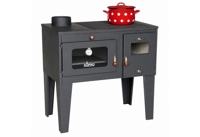 Eek a Kaminofen mit Backfach und Herdplatte Alegra 93933 6 kW Kamin Mehrfachbelegung Holzofen Ofen Holz Holzherd Küchenhexe Kochplatte Küchenofen