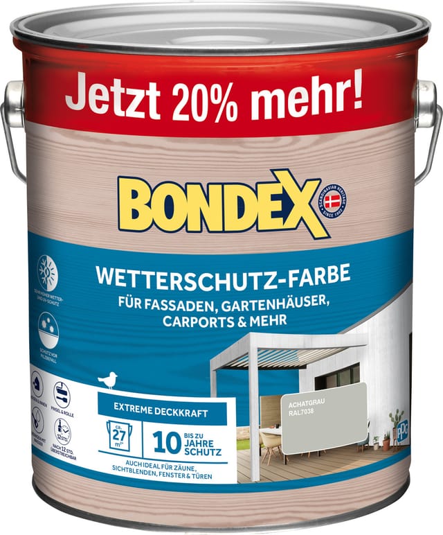 Wetterschutz Farbe Achatgrau (RAL7038) 3 l - Bondex