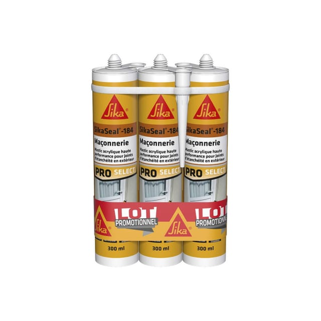 Seal 184 Mauerwerk - Weiss - 300ml - 3er-Set Silikon-Dichtstoffe - Sika