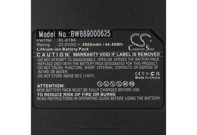 Vhbw - Akku Ersatz für Moosoo XL-618A für Staubsauger Schwarz (2000mAh, 22,2V, Li-Ion)