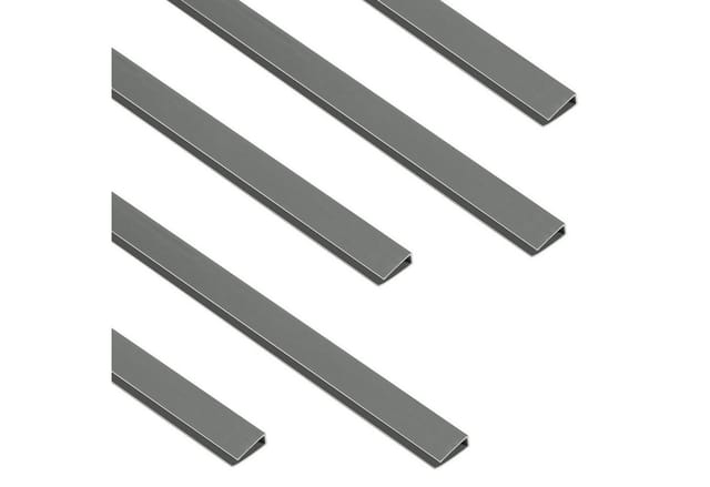 Sekey - 5er Set Abdeckprofil für Sichtschutzmatten pvc Sichtschutz Zaun Zaunabdeckung, je 1 m Länge, Grau