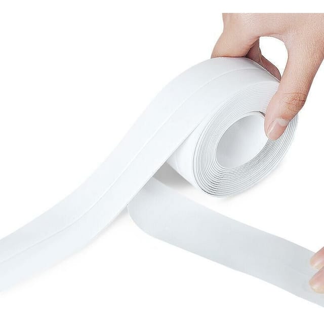 Cinta de sellado blanca para baño, autoadhesiva, antimoho y antifugas, ideal para diversas ocasiones (2 unidades de 3,2 m, blanca)