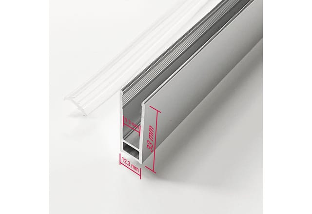 Wandanschlussprofil U-Profil aus Aluminium für Walk-In-Duschen Glasstärke 8 mm Länge 195 cm