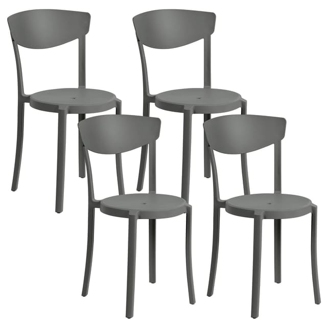 Gartenstuhl 4er Set VIESTE Dunkelgrau