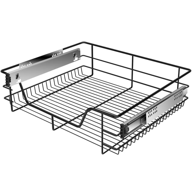 Teleskopschublade Küchenschublade Küchenschrank Korbauszug Schrankauszug Vollauszug Schublade 1x 60cm - Schwarz - Kesser