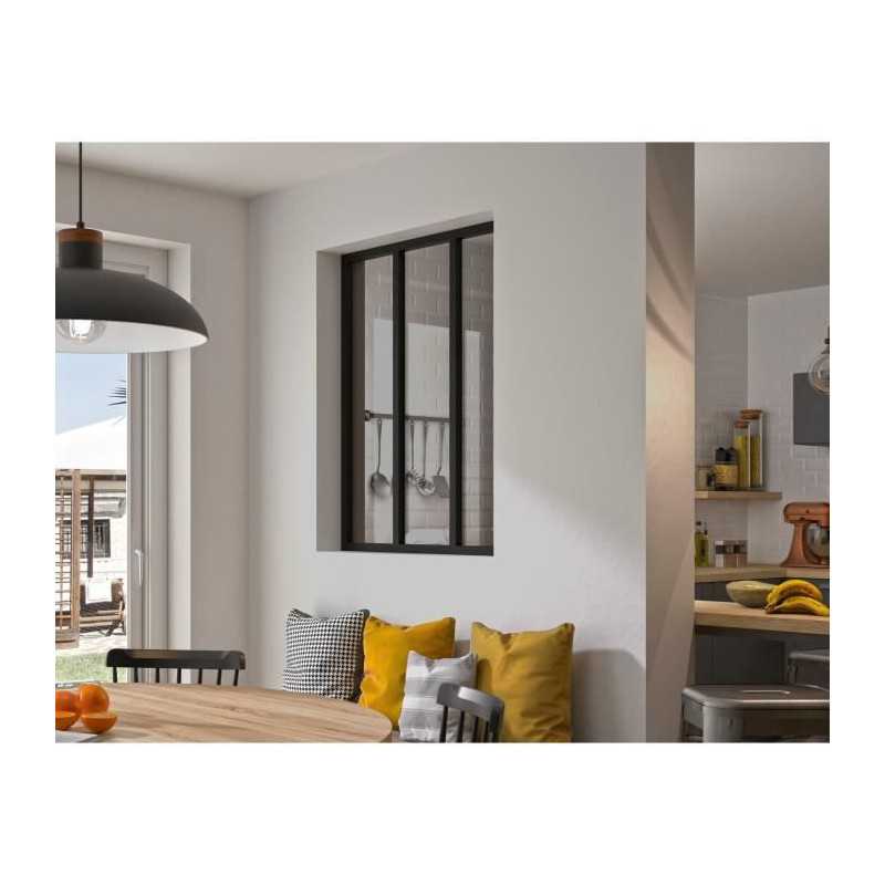 Optimum Verglasung 3 Scheiben Aus Gehärtetem Glas Schwarz - 108 X 90,5 Cm