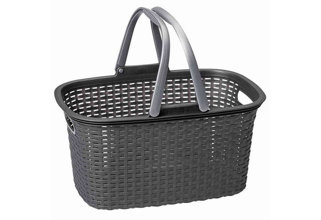 Einkaufskorb 'Rattan' Kunststoff mit 2 Griffen