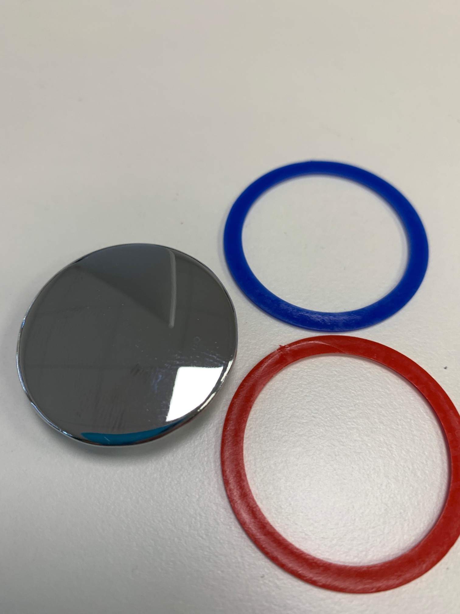 Rubinetteriashop - Ersatzplättchen für 2 Griff-Wasserhähne standard mit 36 mm Durchmesser Chrom