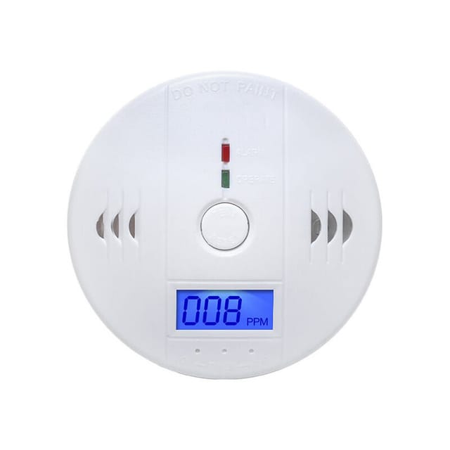 Kohlenmonoxidmelder mit Digitalanzeige und akustischem Alarm für Zuhause, batteriebetrieben (ausgenommen AA-Batterie), unabhängig montiert