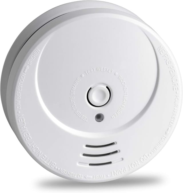 Detector de humo, fotoeléctrico, batería de litio de larga duración (10 años), alarma contra incendios GS506G