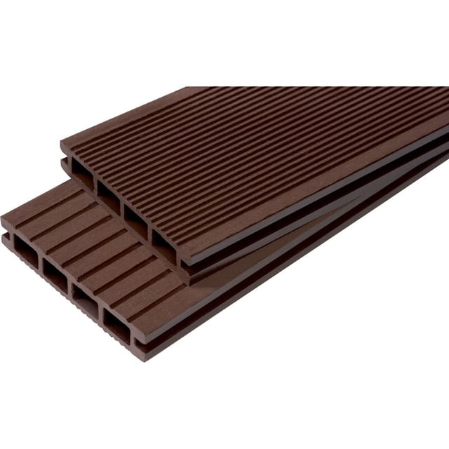 Mccover - Terrassendiele aus doppelzelligem Verbundholz – Farbe – Schokolade, Dicke – 25 mm, Breite – 14 cm, Länge – 120 cm, überdachte Fläche in m²