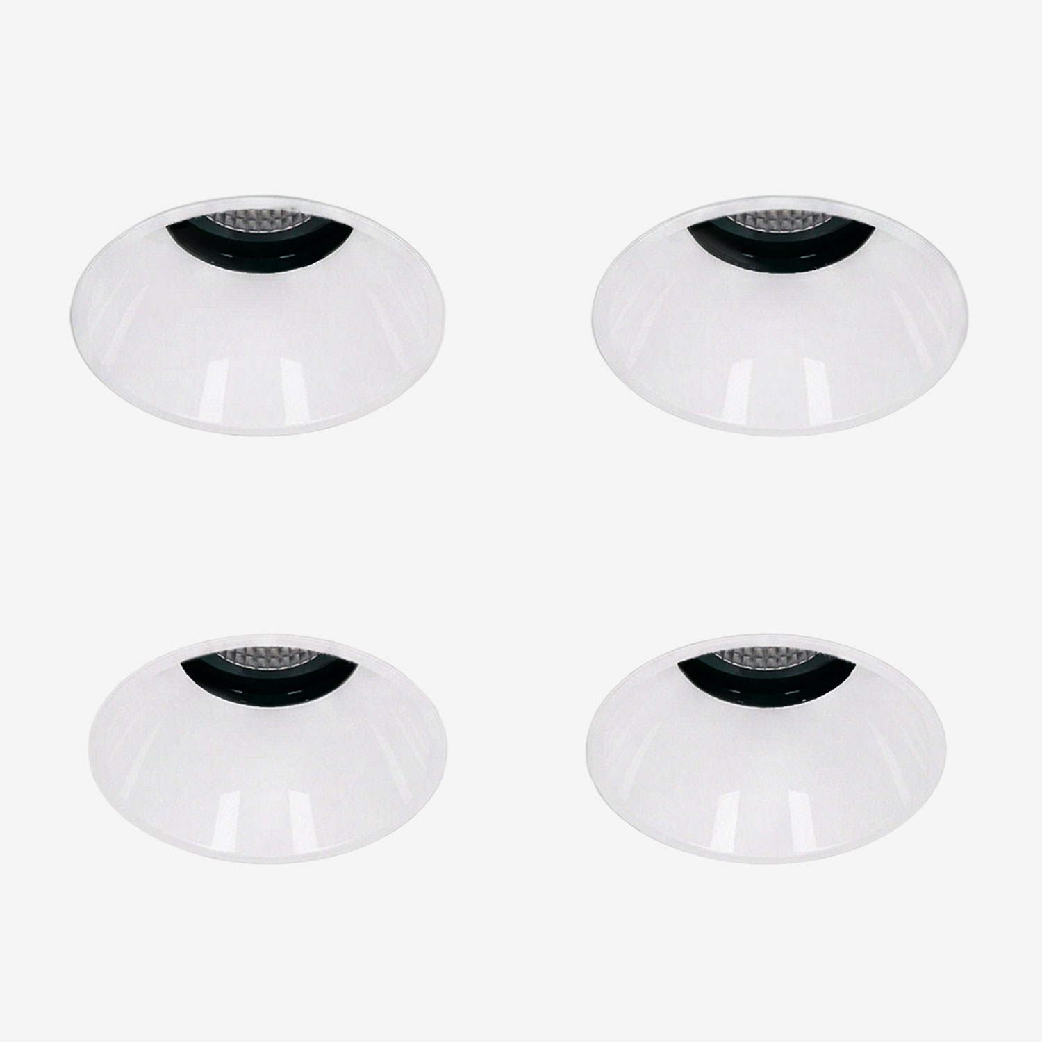 Sklum Pack Mit 4 Rahmenlosen, Runden, Einbaufähigen Led-downlights Ø3,6 Cm Aus Aluminium Orelva Weiss
