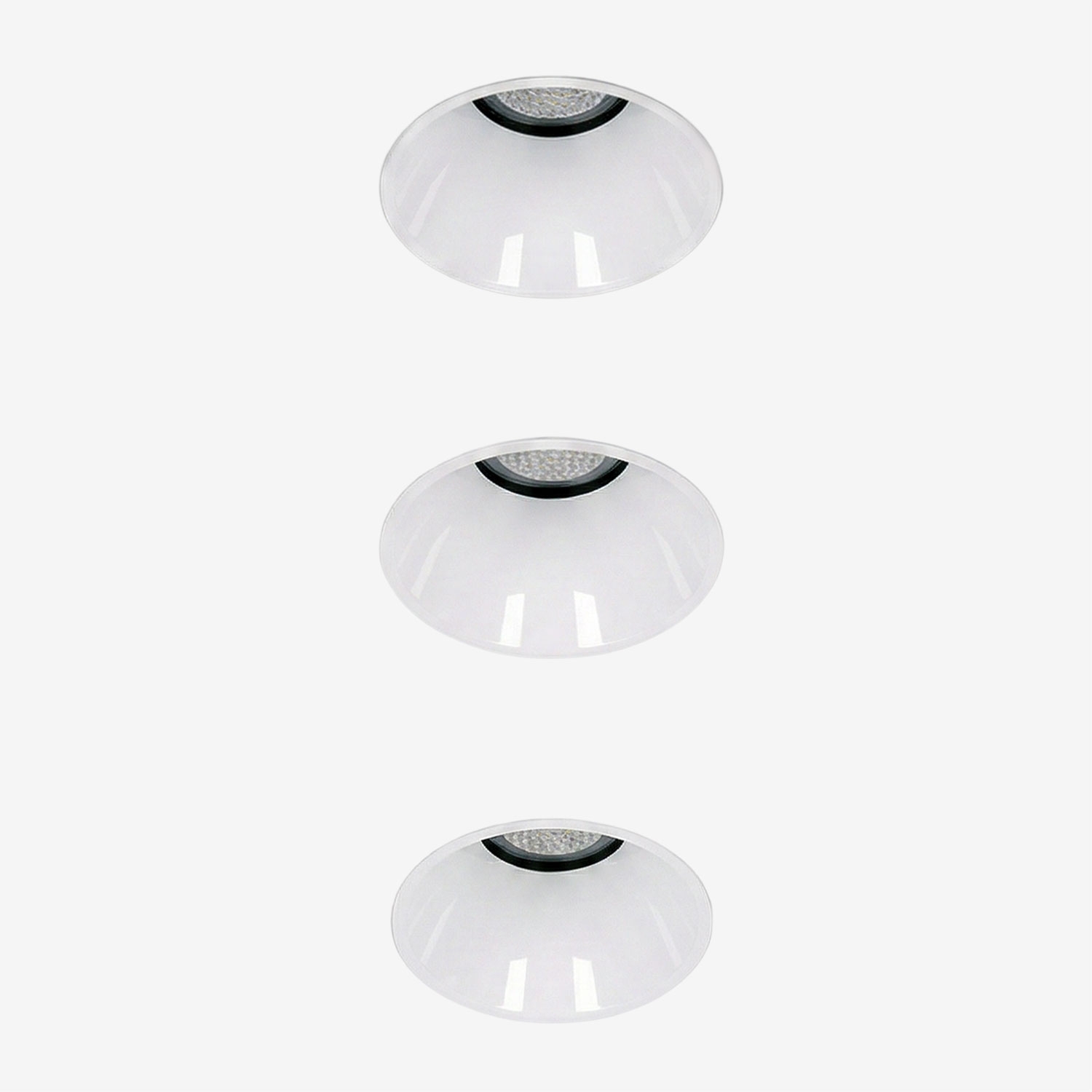 Sklum Pack Mit 3 Rahmenlosen, Runden, Eingelassenen Led-downlights Ø3,6 Cm Aus Aluminium Orelva Weiss