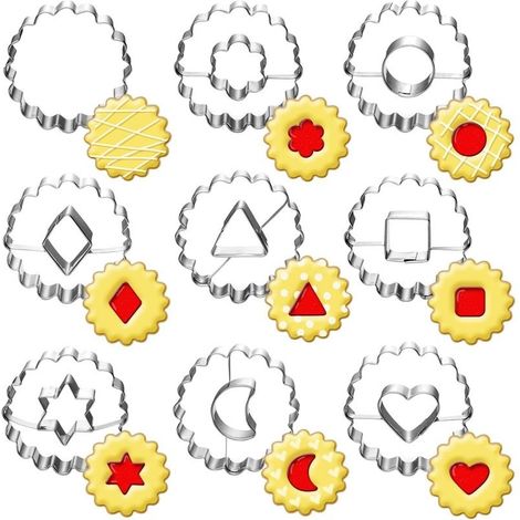 Linzer Ausstechformen – 9-teilig – Ausstecher Für Kekse Und Früchtebrot Für Kinder Und Feste – Keksform, Törtchenform, Marmeladenform, Petit-beurre-form