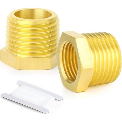 2 Stück 3/8" Bsp Innengewinde Auf 1/2" Bsp Außengewinde Reduzierstück Aus Messing Mit Sechskant-innengewinde