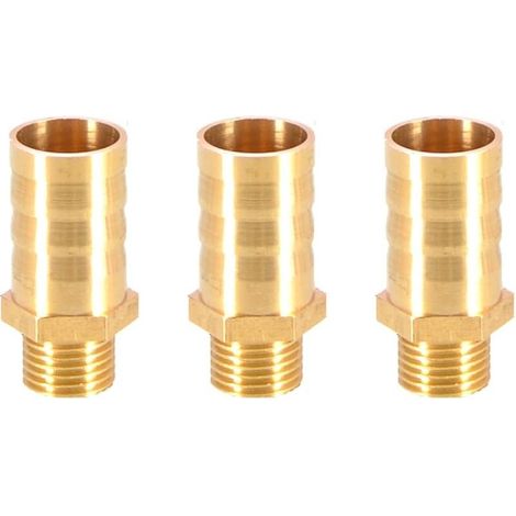 Set Aus 3 Messing-schlauchverschraubungen Mit Widerhaken, Kupplungsverbinder, 16 Mm Auf 1/4"-bsp-außengewinde-schlauchnippel, Schlauchadapter