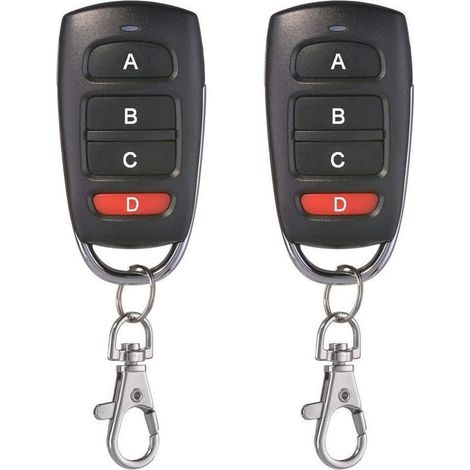 Lot De 2 Universel Porte De Garage Clonage Clé Fob Télécommande 433 Mhz 4 Bouton Cloner Pour Porte De Garage Porte Électrique Etc