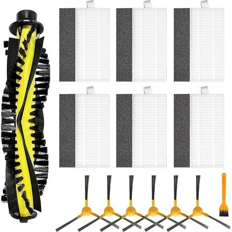 Zubehörset Für Die Saugroboter Tesvor X500, X500 Pro, M1, M2 Und Neatsvor X500. Enthält Ersatzteile: 1 Walzenbürste, 6 Filter, 6 Seitenbürsten Und 1 Reinigungsbürste.