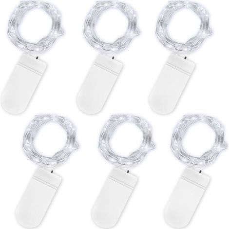 Led Mini Lichterkette Mit Batterie, 6x20er Micro Lichterkette Außen Batterie, 2m Diy Kleine Lichterketten Wasserdicht Für Party Hochzeit Weihnachten Beleuchtung Deko (kaltweiß, 6 Pack)