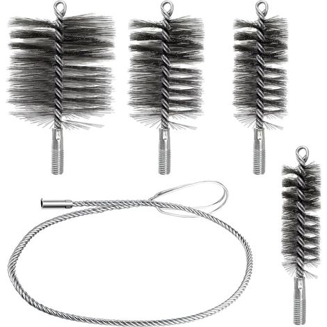 5-teiliges Set Zur Kaminreinigung (igel-reinigungsset), Metallbürste, Schornsteinreinigung Für Pelletöfen, Reinigung Von Heizkörperhüllen, Reinigung Von Ofenrohren Und Rostentfernung
