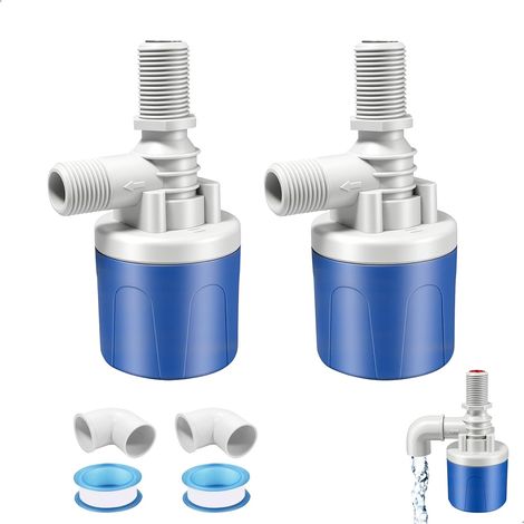 Automatisches Schwimmerventil, 2 Sätze 1/2"-ventile Zur Wasserstandsregulierung, Oberer Wassereinlass-schwimmer Für Pools, Steuerungszubehör Für Bewässerung, Landwirtschaftliche Teiche, Aquarien Und T