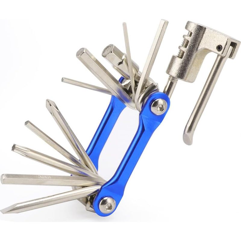 11-in-1 Fahrradwerkzeug, Multifunktionales Fahrradwerkzeug, Mini-fahrradreparaturwerkzeug, Faltbares Und Tragbares Fahrrad-multitool (blau)
