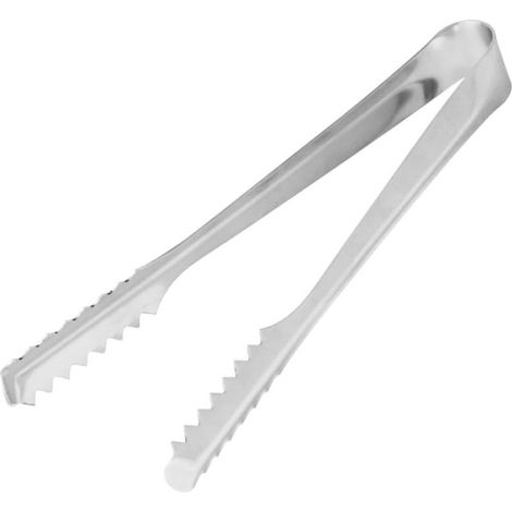 Eiszange, Küchenzange, Edelstahlzange, Küchenutensil, Edelstahl, Silber, 15 Cm