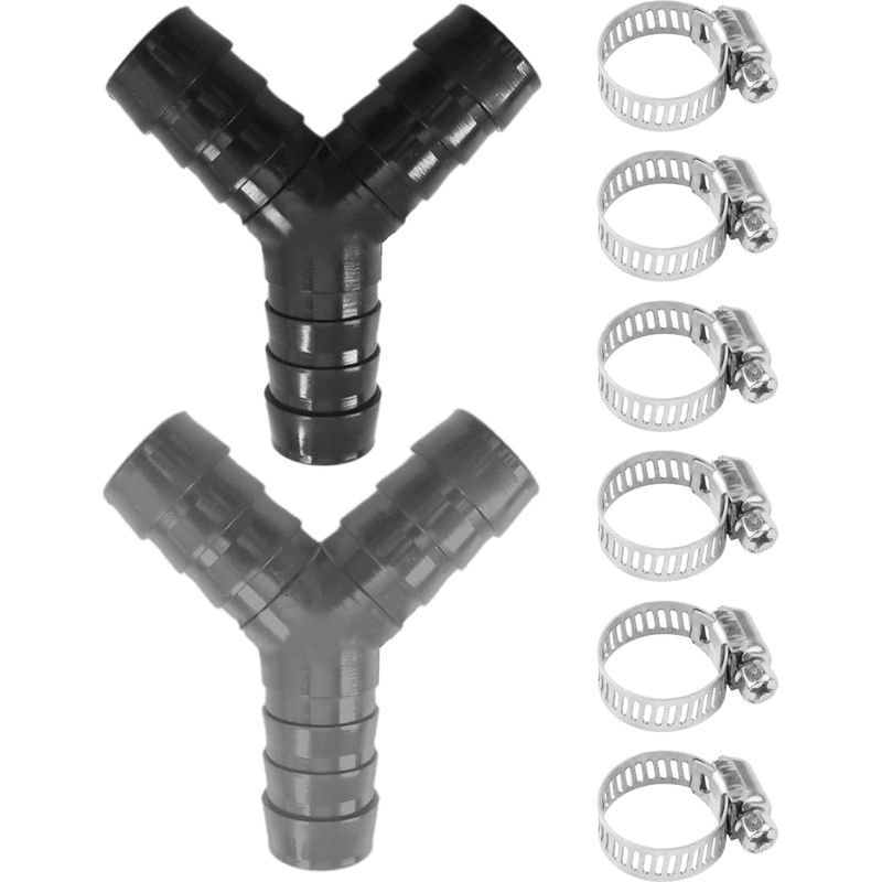 Set Bestehend Aus 2 Y-förmigen Rohrverbindern, Kunststofffittings, Abflussadapter, Kunststofftrennwand, Abflusszubehör