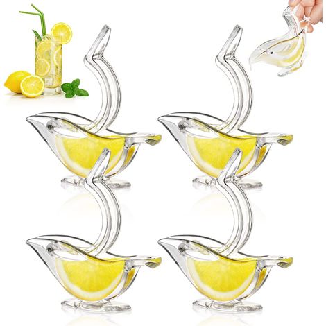 X Einzelne Zitronenpresse Deluxe Design Zitronenpresse Zitrus Manuelle Handpresse Acryl Geschirr Serviergeschirr Transparent (weiß)