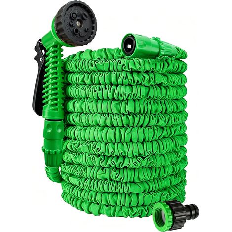 Ausziehbarer Gartenschlauch 25ft/50ft/75ft/123ft/123ft Ausziehbarer Gartenschlauch 3-fach 8 Sprühmodi Magischer Schlauch Flexibel Auslaufsicher Leicht Und Einfach Zu Verstauen (grün, 25ft)