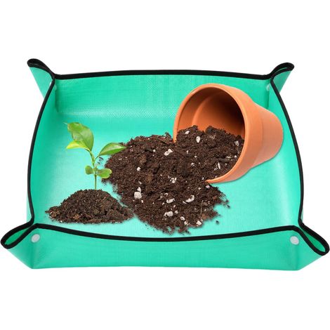 Pflanzmatte – 100 X 100 Cm – Faltbar – Wasserfest – Gartenmatte – Doppelfunktion – Für Zimmerpflanzen, Sukkulenten, Bonsai, Drinnen Und Draußen, Garten, Setzlinge