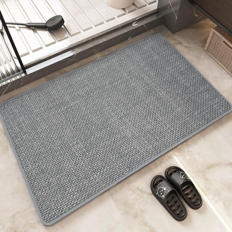 Ultradünne Badematte 40 X 60 Cm, Rutschfest, Super Saugfähig, Schnelltrocknend Und Komfortabel, Passt Unter Türen, Duschen Und Waschbecken – Hellgrau