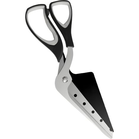 Multifunktionale Pizzaschere Mit Integriertem Spaten, Pizzaschneider Aus Lebensmittelechtem Edelstahl, Abnehmbare Küchenschere Für Einfache Reinigung, Ergonomischer Griff, Schwarz/grau
